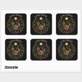 Litha Picnic Summer Solstice Celestial Art Vierkante Sticker (Vel)