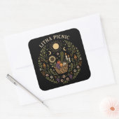 Litha Picnic Summer Solstice Celestial Art Vierkante Sticker (Envelop)