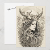 Litha Radiance - Nordic Retro Pagan Holiday Kaart (Voorkant / Achterkant)