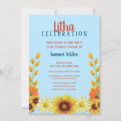 Litha Solstice Sunflower Daisy Summer Party Kaart (Voorkant)
