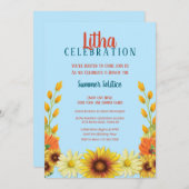 Litha Solstice Sunflower Daisy Summer Party Kaart (Voorkant / Achterkant)