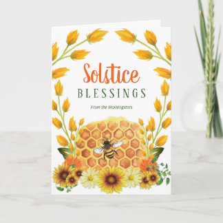 Litha Summer Solstice Floral Honey Bee Sunflower Kaart