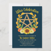 Litha Summer Solstice Gold Star Wicca Sabbat Kaart (Voorkant)