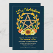 Litha Summer Solstice Gold Star Wicca Sabbat Kaart (Voorkant / Achterkant)