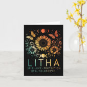 Litha Summer Solstice Midsummer Wheel of the Year Kaart (Gele Bloem)