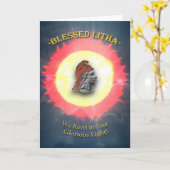 Litha, Summer Solstice, Sun God in de Heavens Kaart (Gele Bloem)