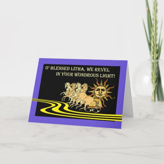 Litha, Summer Solstice, Sun, Horses en Chariot Kaart (Voorkant)