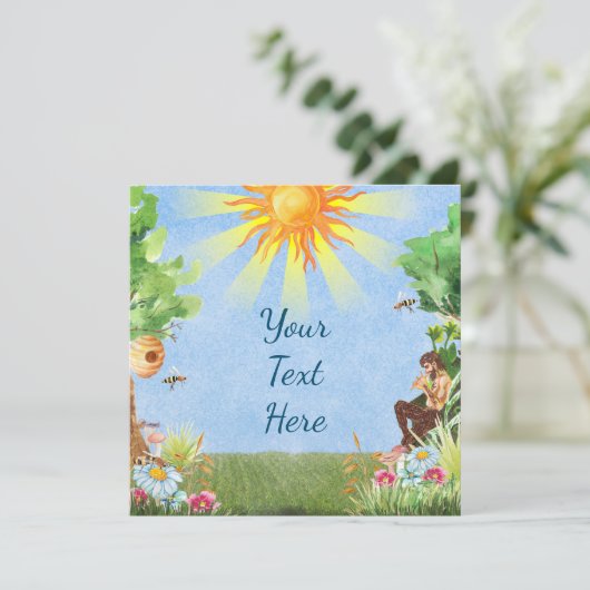 Litha Summer Solstice Sun Wenskaart (Staand voorkant)