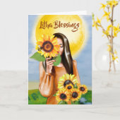 Litha Summer Solstice Sunflower Girl Holiday Card Kaart