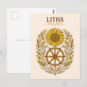 Litha Sunflower Wheel Summer Solstice Celestial  Briefkaart (Voorkant / Achterkant)