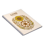Litha Sunflower Wheel Summer Solstice Celestial  Notitieboek (Rechterzijde)
