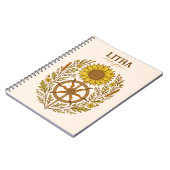 Litha Sunflower Wheel Summer Solstice Celestial  Notitieboek (Linkerzijde)