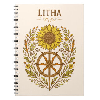 Litha Sunflower Wheel Summer Solstice Celestial Notitieboek