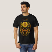 Litha Sunflower Wheel Summer Solstice Celestial T-shirt (Voorkant volledig)