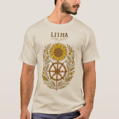 Litha Sunflower Wheel Summer Solstice Celestial  T-shirt (Voorkant)
