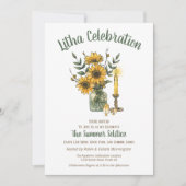 Litha Zomer Bloemen Zonnebloemen in Vaas Solstice Kaart (Voorkant)