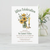 Litha Zomer Bloemen Zonnebloemen in Vaas Solstice Kaart (Staand voorkant)