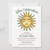 Litha Zomerzonnewende Lachende Gele Zon Kaart (Voorkant)