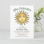 Litha Zomerzonnewende Lachende Gele Zon Kaart (Staand voorkant)