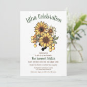 Litha Zomerzonnewende Zonnebloem Honingraat Kaart (Staand voorkant)