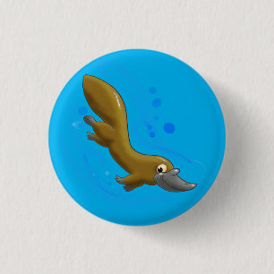 Lithe Little Cartoon Platypus Ronde Button 3,2 Cm