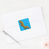 Lithe Little Cartoon Platypus Vierkante Sticker (Envelop)