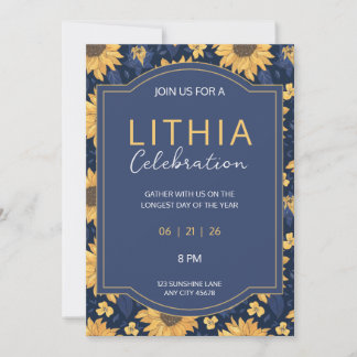 Lithia | Zonnestilstand Wiel van het Jaar Uitnodig Kaart