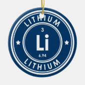 Lithium Element Blue keramisch decoratief Keramisch Ornament (Voorkant)