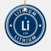 Lithium Element Blue keramisch decoratief Keramisch Ornament (Achterkant)