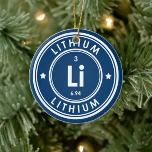 Lithium Element Blue keramisch decoratief Ornament