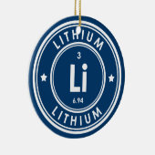 Lithium Element Blue keramisch decoratief Ornament (Rechts)