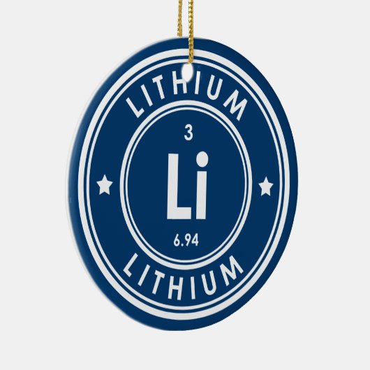 Lithium Element Blue keramisch decoratief Ornament (Rechts)