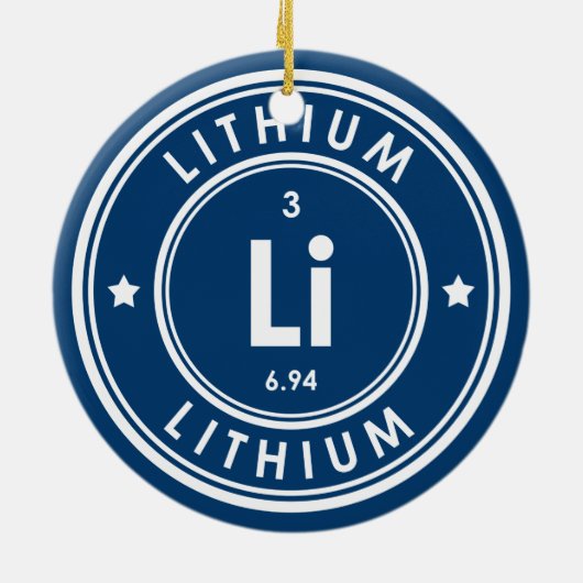 Lithium Element Blue keramisch decoratief Ornament (Achterkant)