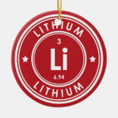 Lithium-element Red keramisch siermateriaal Ornament (Voorkant)