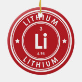 Lithium-element Red keramisch siermateriaal Ornament (Achterkant)
