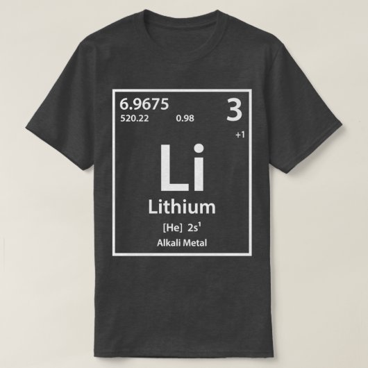 lithium-element t-shirt (Design voorkant)