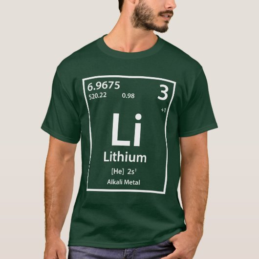 Lithium-element (wit) T-shirt (Voorkant)
