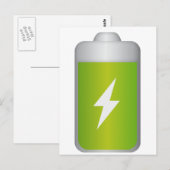 lithium-ion batterij pictogram briefkaart (Voorkant / Achterkant)
