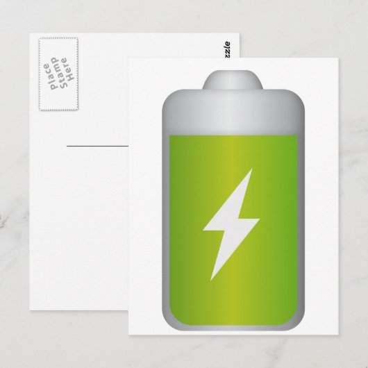 lithium-ion batterijpictogram briefkaart (Voorkant / Achterkant)