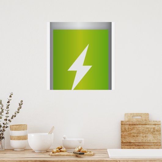 lithium-ion batterijpictogram poster (Keuken)