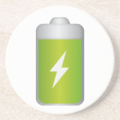 lithium-ion batterijpictogram zandsteen onderzetter (Voorkant)
