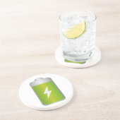 lithium-ion batterijpictogram zandsteen onderzetter (Zijkant)