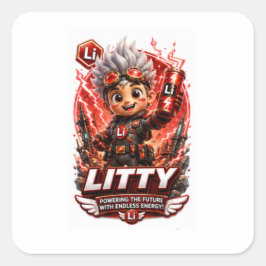 lithium VERJAARDAGSFEESTJE Vierkante Sticker