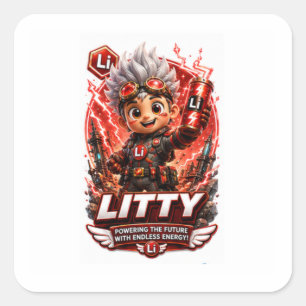 lithium VERJAARDAGSFEESTJE Vierkante Sticker