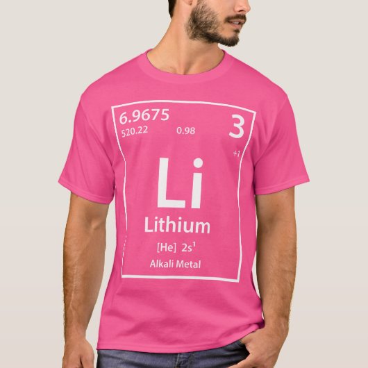 lithiumperiodiek systeem van elementen t-shirt (Voorkant)