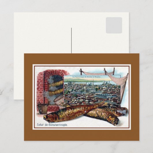  litho-groeten uit Constantinopel Briefkaart (Voorkant / Achterkant)