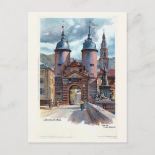 Litho Heidelberg Old Bridge Gate Briefkaart