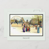 litho Parijs in 1897 2 van 6 Briefkaart (Voorkant / Achterkant)