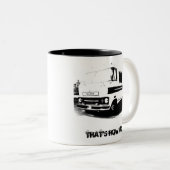 Litho Travco, zo loop ik. Tweekleurige Koffiemok (Voorkant rechts)