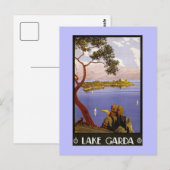 litho Travel en Garda Lake Italië Briefkaart (Voorkant / Achterkant)